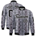 Custom Varsity Full-Zip Snake Pattern Letterman Bomber Jacket | BuyFootballJersey