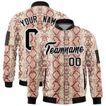 Custom Varsity Full-Zip Snake Pattern Letterman Bomber Jacket | BuyFootballJersey