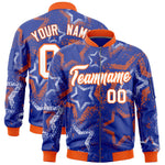 Custom Royal Varsity Full-Zip Star Pattern Letterman Bomber Jacket | BuyFootballJersey