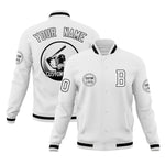 Custom White Full-Snap Varsity Personalized Letterman Baseball Coats Jacket | BuyFootballJersey