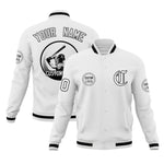 Custom White Full-Snap Varsity Personalized Letterman Baseball Coats Jacket | BuyFootballJersey