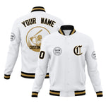 Custom White Full-Snap Varsity Personalized Letterman Baseball Coats Jacket | BuyFootballJersey