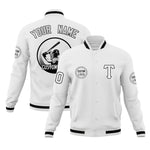 Custom White Full-Snap Varsity Personalized Letterman Baseball Coats Jacket | BuyFootballJersey