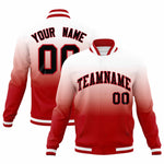 Custom White Red Full-Snap Varsity Personalization Gradient Fashion Letterman Jacket | BuyFootballJersey