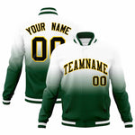 Custom White Gold Full-Snap Varsity Personalization Gradient Fashion Letterman Jacket | BuyFootballJersey