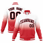 Custom White Light Red Full-Snap Varsity Personalization Gradient Fashion Letterman Jacket | BuyFootballJersey