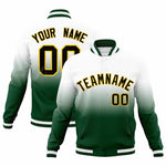 Custom White Gold Full-Snap Varsity Personalization Gradient Fashion Letterman Jacket | BuyFootballJersey