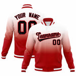 Custom White Red Full-Snap Varsity Personalization Gradient Fashion Letterman Jacket | BuyFootballJersey