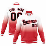 Custom White Light Red Full-Snap Varsity Personalization Gradient Fashion Letterman Jacket | BuyFootballJersey