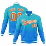 Custom Sky Blue Powder Blue Full-Snap Varsity Personalization Gradient Fashion Letterman Jacket | BuyFootballJersey