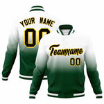 Custom White Gold Full-Snap Varsity Personalization Gradient Fashion Letterman Jacket | BuyFootballJersey