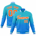 Custom Sky Blue Powder Blue Full-Snap Varsity Personalization Gradient Fashion Letterman Jacket | BuyFootballJersey