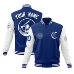 Custom Royal White Raglan Sleeves Full-Snap Varsity Personalized Letterman Baseball Coats Jacket | BuyFootballJersey