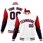 Custom White Navy Red Full-Snap Varsity Raglan Sleeves Gradient Letterman Jacket | BuyFootballJersey