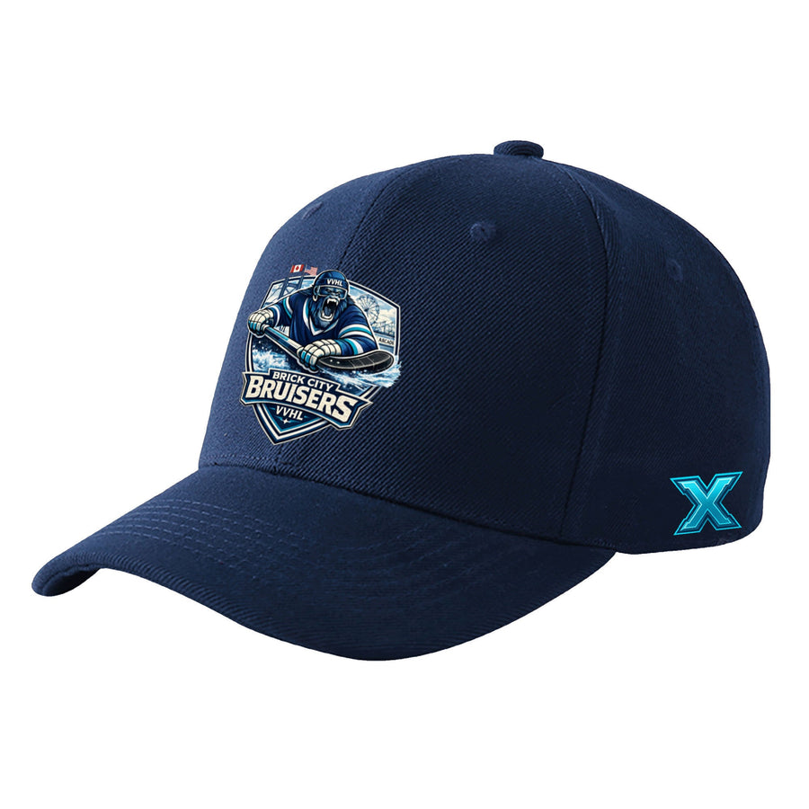 Custom VVHL S10 Season X Brick City Bruisers 3D Puff Embroidery Flat Embroidery Baseball Cap | BuyFootballJersey