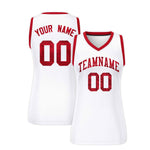 Custom White Red Women Basketball Jersey Sequined Dress | BuyFootballJersey
