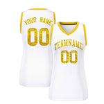 Custom White Gold Women Basketball Jersey Sequined Dress | BuyFootballJersey