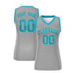 Custom Silver Sky Blue Women Basketball Jersey Sequined Dress | BuyFootballJersey