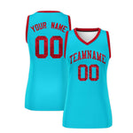 Custom Sky Blue Red Women Basketball Jersey Sequined Dress | BuyFootballJersey