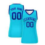 Custom Sky Blue Royal Women Basketball Jersey Sequined Dress | BuyFootballJersey