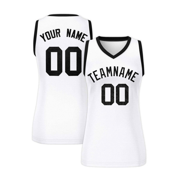 Custom White Black Women Basketball Jersey Sequined Dress | BuyFootballJersey