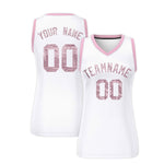 Custom White Light Pink Women Basketball Jersey Sequined Dress | BuyFootballJersey