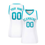 Custom White Sky Blue Women Basketball Jersey Sequined Dress | BuyFootballJersey