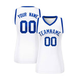 Custom White Royal Women Basketball Jersey Sequined Dress | BuyFootballJersey