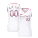 Custom White Light Pink Women Basketball Jersey Sequined Dress | BuyFootballJersey