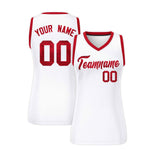 Custom White Red Women Basketball Jersey Sequined Dress | BuyFootballJersey