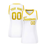 Custom White Gold Women Basketball Jersey Sequined Dress | BuyFootballJersey