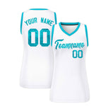 Custom White Sky Blue Women Basketball Jersey Sequined Dress | BuyFootballJersey