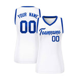 Custom White Royal Women Basketball Jersey Sequined Dress | BuyFootballJersey