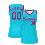 Custom Sky Blue Pink Women Basketball Jersey Sequined Dress | BuyFootballJersey