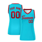 Custom Sky Blue Red Women Basketball Jersey Sequined Dress | BuyFootballJersey