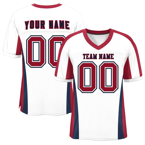 Custom White Color Block Mesh Football Jersey | BuyFootballJersey