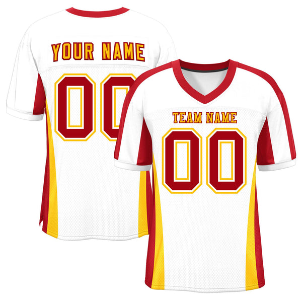 Custom White Color Block Mesh Football Jersey | BuyFootballJersey