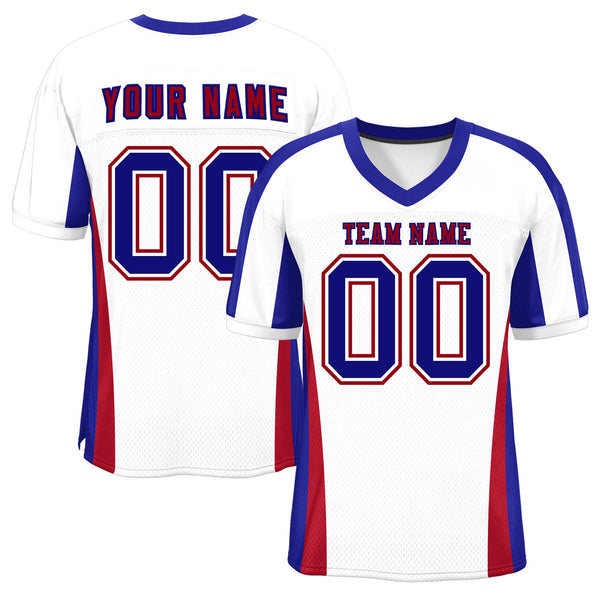 Custom White Color Block Mesh Football Jersey | BuyFootballJersey
