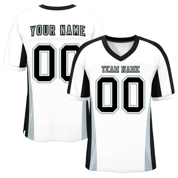 Custom White Color Block Mesh Football Jersey | BuyFootballJersey