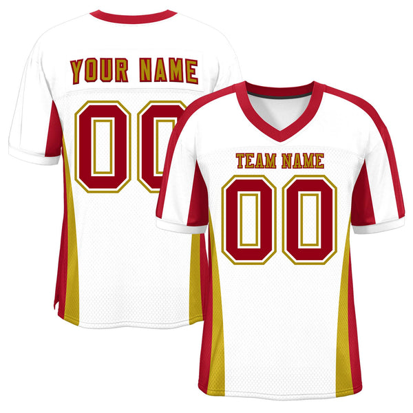Custom White Color Block Mesh Football Jersey | BuyFootballJersey