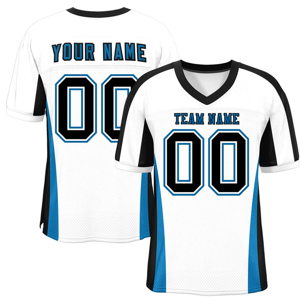 Custom White Color Block Mesh Football Jersey | BuyFootballJersey
