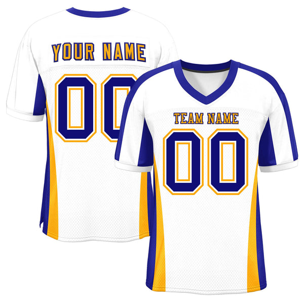 Custom White Color Block Mesh Football Jersey | BuyFootballJersey