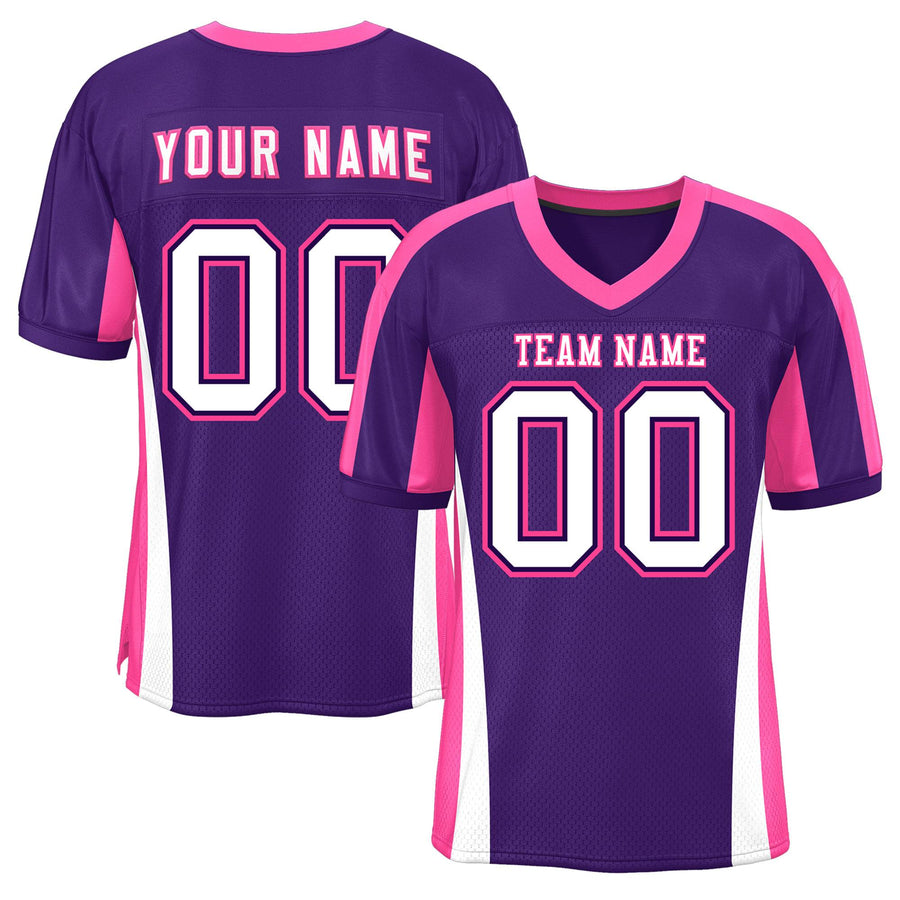 Custom Purple Color Block Mesh Football Jersey | BuyFootballJersey