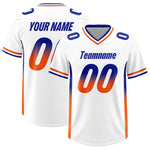 Custom White Royal and Orange Sides Gradient Fashion Personalized Team Football Jersey | BuyFootballJersey
