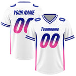 Custom White Royal and Pink Sides Gradient Fashion Personalized Team Football Jersey | BuyFootballJersey