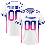 Custom White Royal and Pink Sides Gradient Fashion Personalized Team Football Jersey | BuyFootballJersey