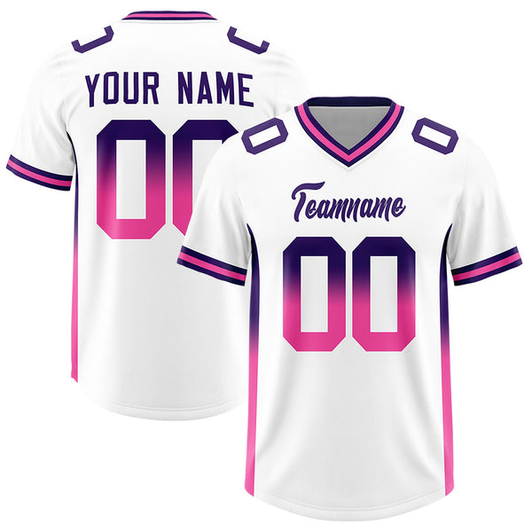 Custom White Purple and Pink Sides Gradient Fashion Personalized Team Football Jersey | BuyFootballJersey