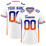 Custom White Royal and Orange Sides Gradient Fashion Personalized Team Football Jersey | BuyFootballJersey