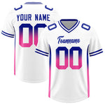Custom White Royal and Pink Sides Gradient Fashion Personalized Team Football Jersey | BuyFootballJersey