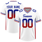 Custom White Royal and Red Sides Gradient Fashion Personalized Team Football Jersey | BuyFootballJersey